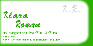 klara roman business card